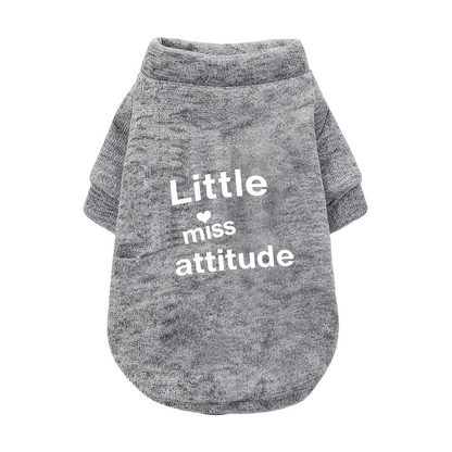 Little Miss Attitude Heart Print Sassy Girl Puppy Cardigan Sweater