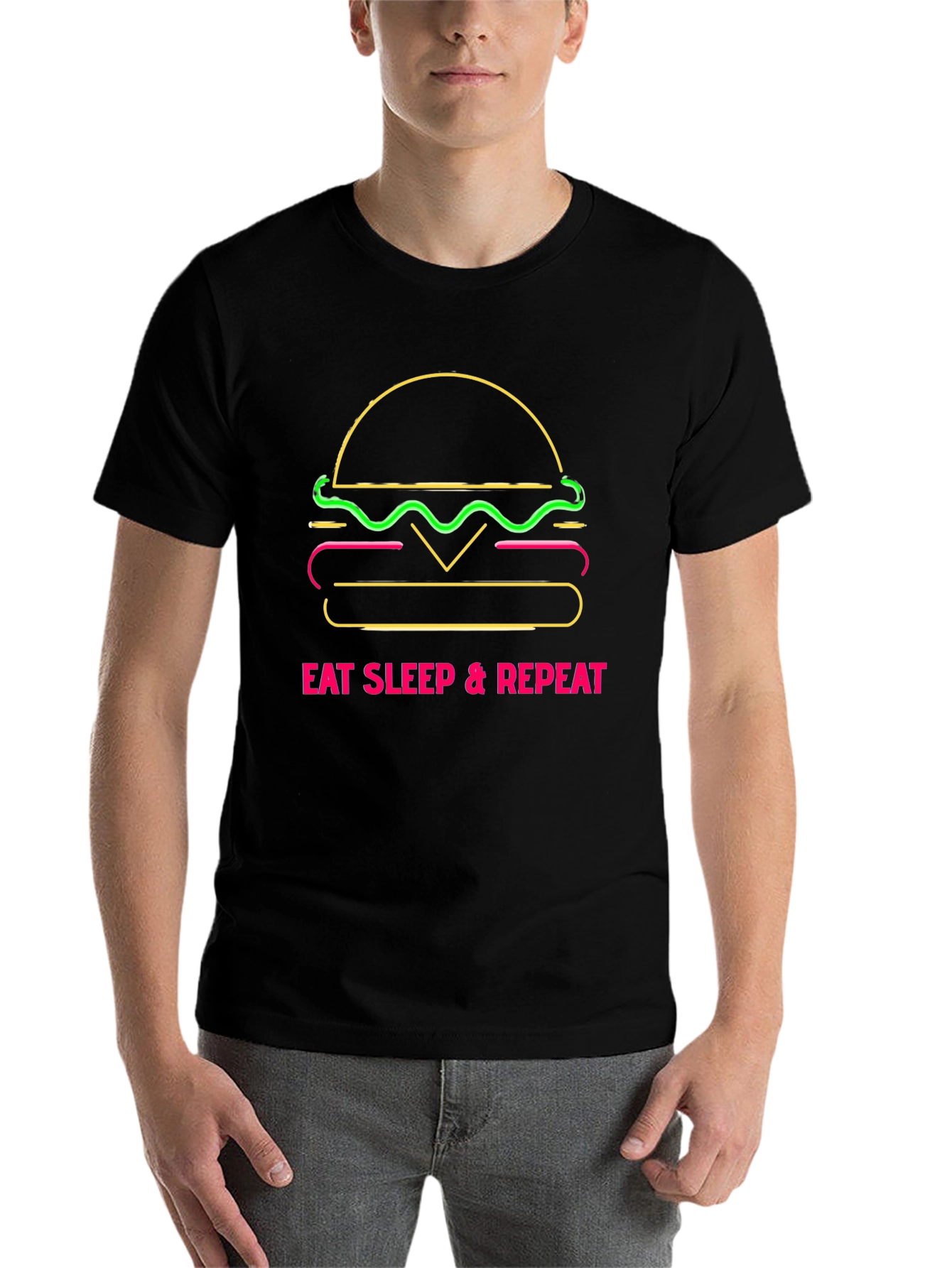 Eat Sleep Repeat Burger Graphic Tee