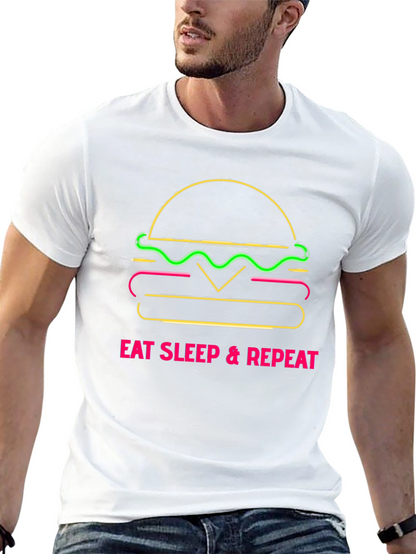 Eat Sleep Repeat Burger Graphic Tee