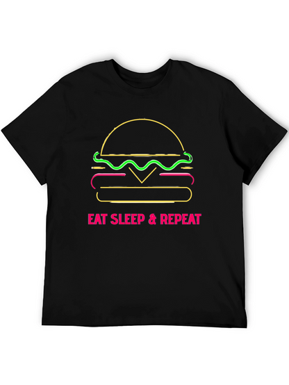 Eat Sleep Repeat Burger Graphic Tee