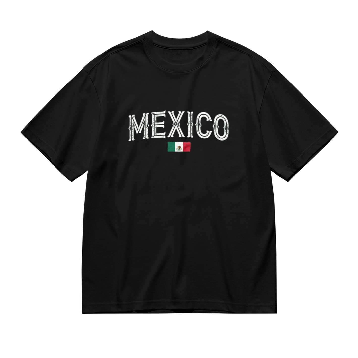 Vintage Distressed MEXICO Text With Mexican Flag Plus Size Women's Printed T-Shirt