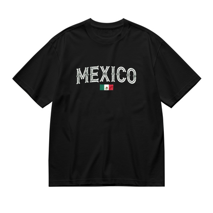 Vintage Distressed MEXICO Text With Mexican Flag Plus Size Women's Printed T-Shirt