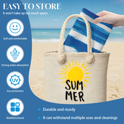 Hand?Painted Blue Tie Dye Vertical Stripe Beach Towel, Wide Range of Sizes, Silky Smooth Soft, Super Absorbent & Cozy for Pool, Beach & Gym Use