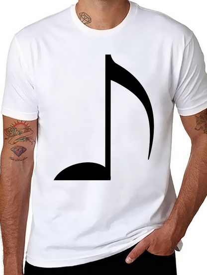 Musical Note Graphic Tee - Stylish Black T-Shirt