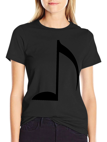 Musical Note Graphic Tee - Stylish Black T-Shirt