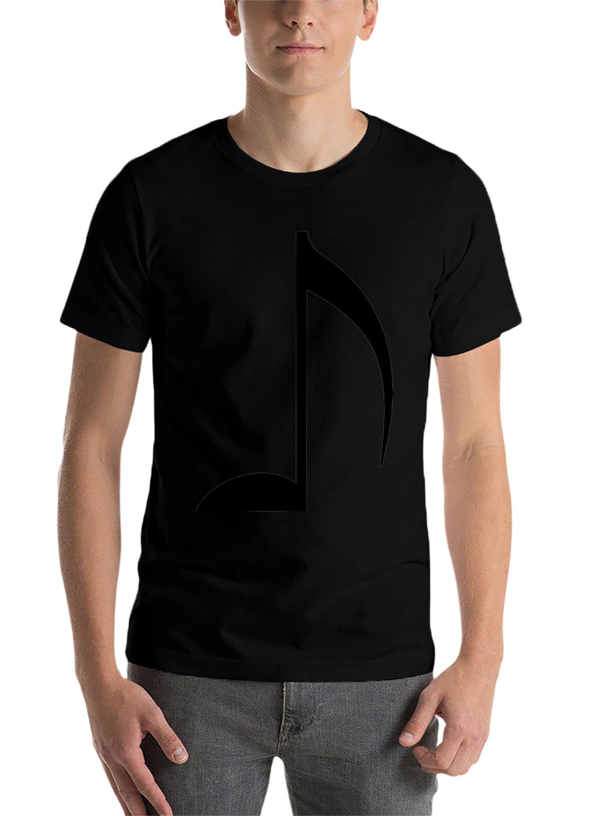 Musical Note Graphic Tee - Stylish Black T-Shirt