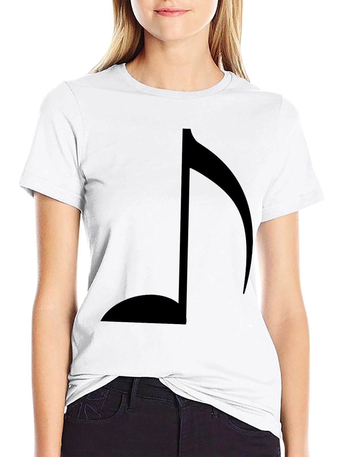 Musical Note Graphic Tee - Stylish Black T-Shirt