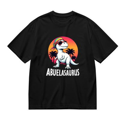 Retro Sunset Rainbow Bandana Abuelasaurus Dinosaur Women Tee