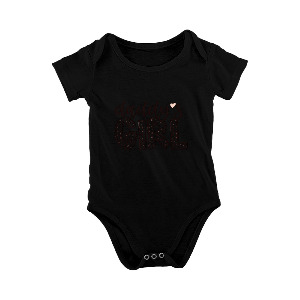 Daddy¡¯s Girl Leopard Print Cute Heart Baby Girl White Bodysuit