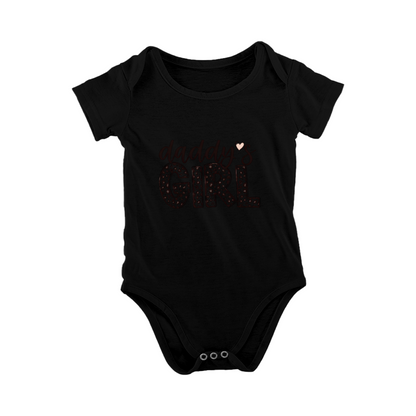 Daddy¡¯s Girl Leopard Print Cute Heart Baby Girl White Bodysuit