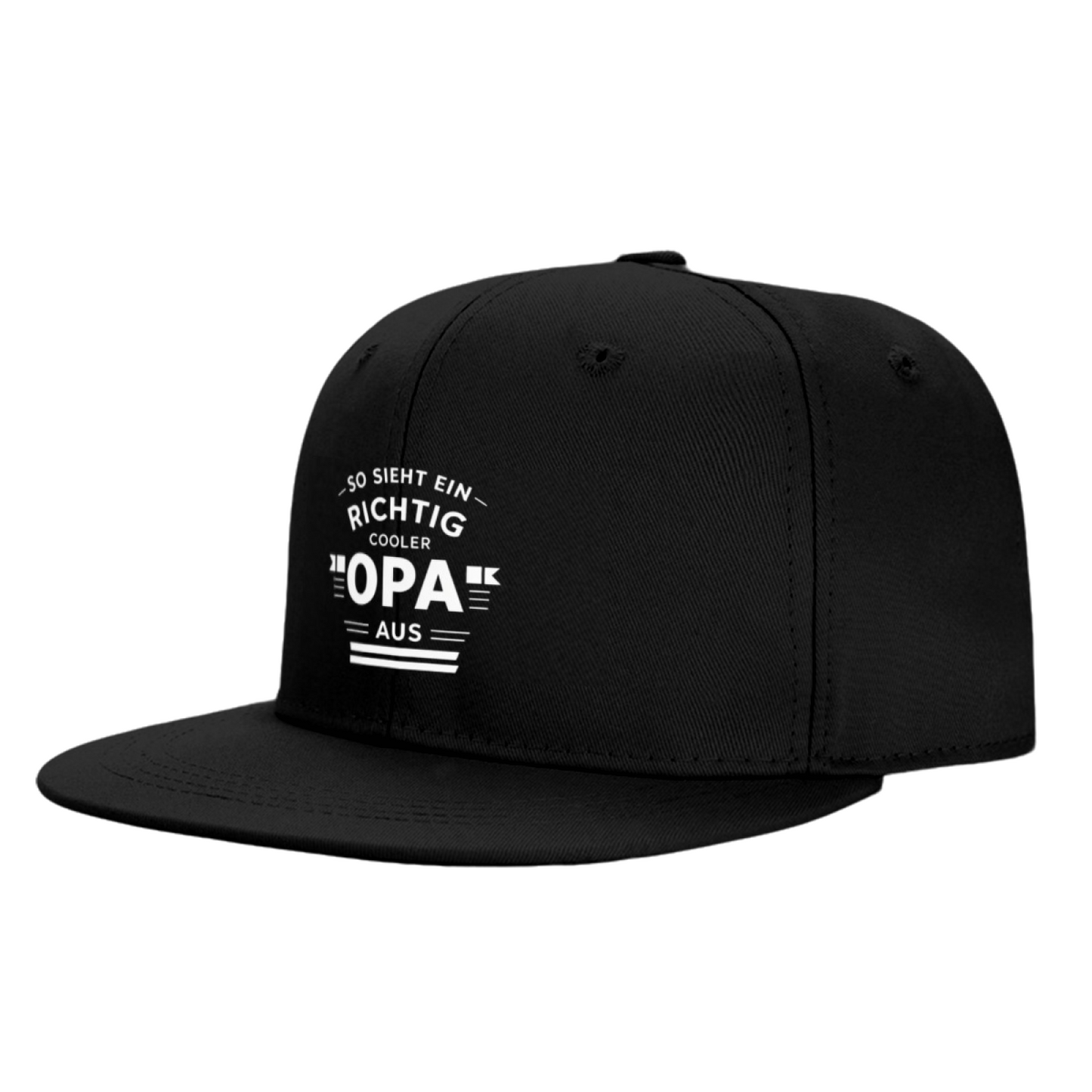 Cool Opa German Funny Quote Black Flat Snapback, Grandpa Novelty Sun Hat Gift