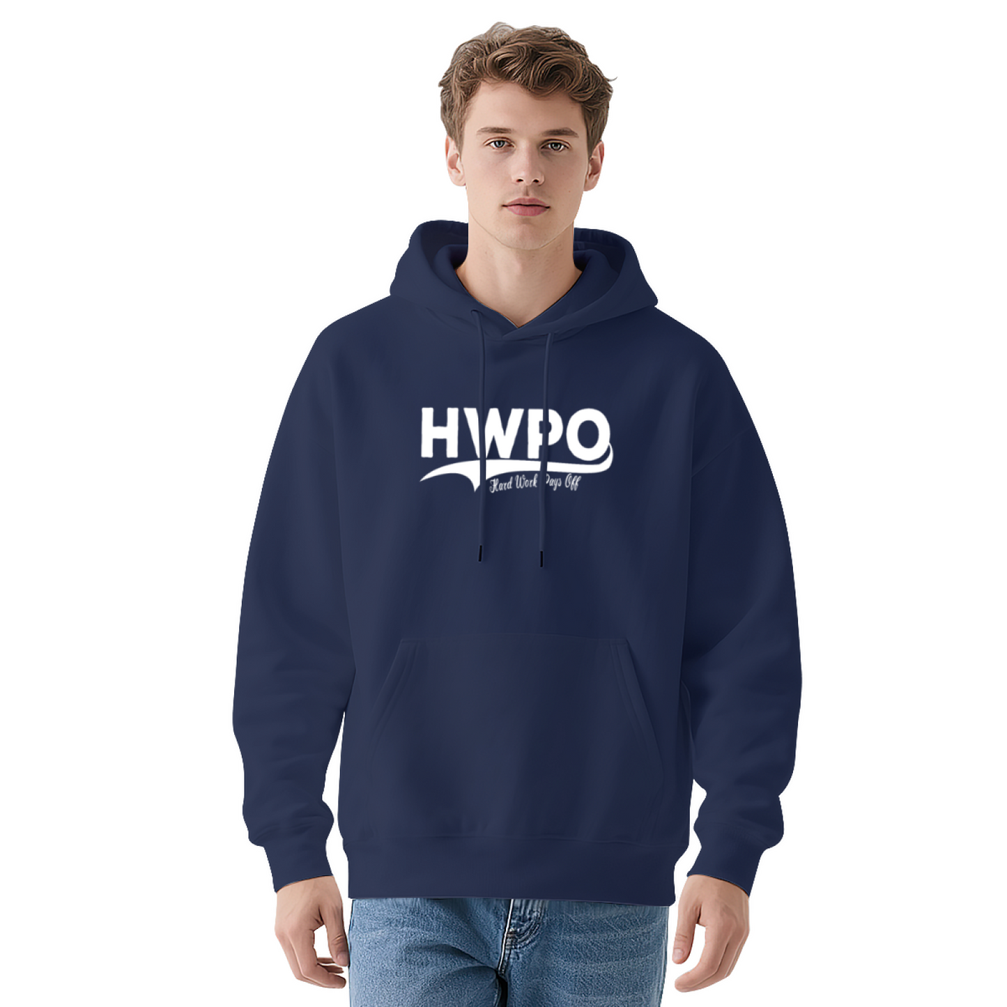 HWPO Hard Work Pays Off Red Hoodie, Motivational Unisex Cozy Sweatshirt