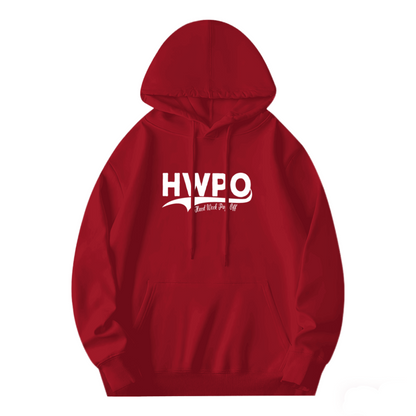HWPO Hard Work Pays Off Red Hoodie, Motivational Unisex Cozy Sweatshirt