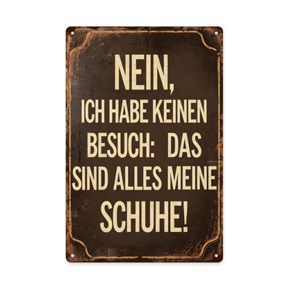 Funny German Shoe Joke Entryway Vintage Metal Sign
