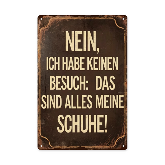 Funny German Shoe Joke Entryway Vintage Metal Sign