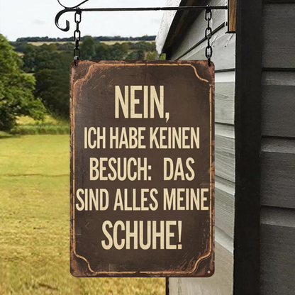 Funny German Shoe Joke Entryway Vintage Metal Sign