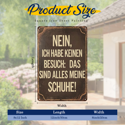 Funny German Shoe Joke Entryway Vintage Metal Sign