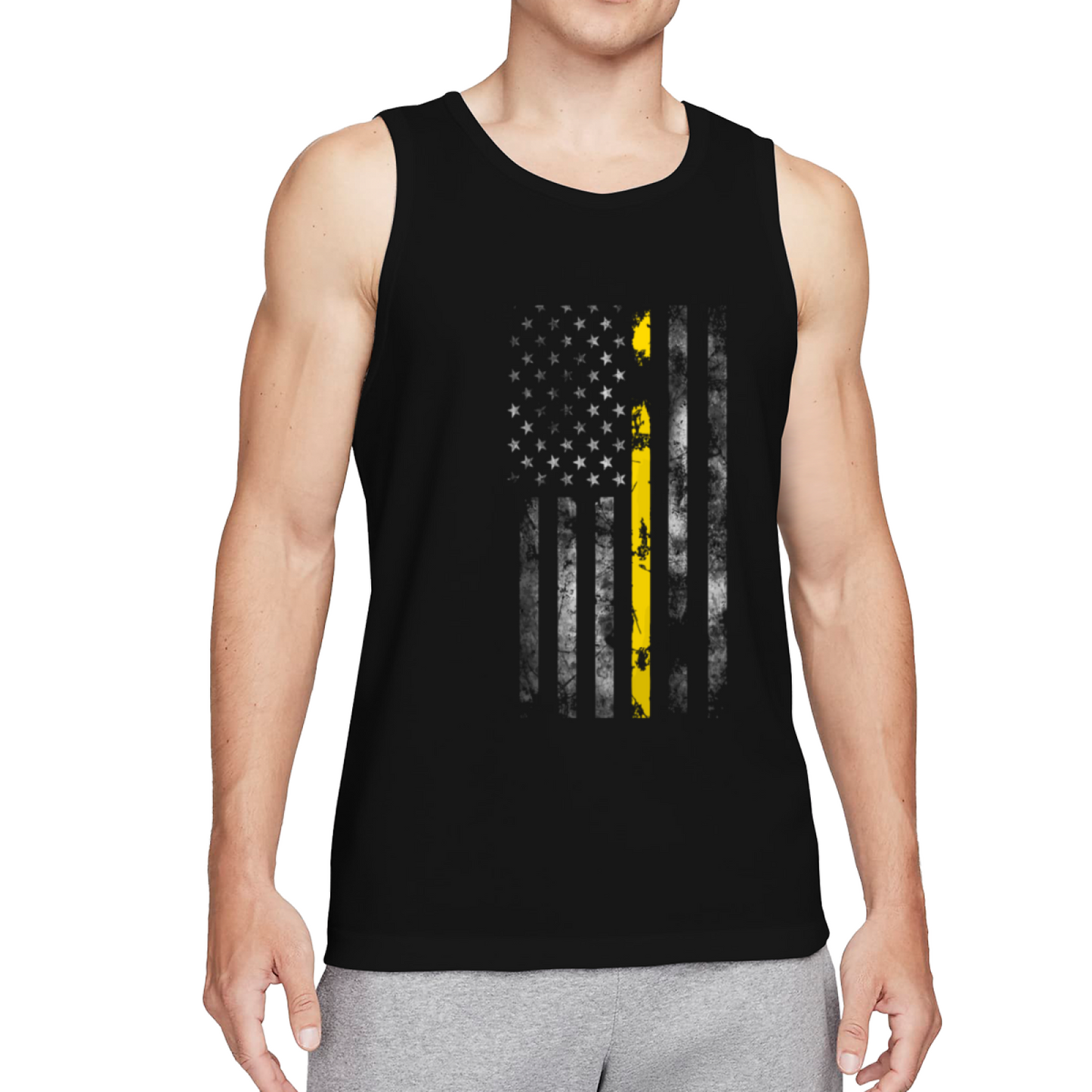 Thin Yellow Line Dispatcher Patriotic Tank Top
