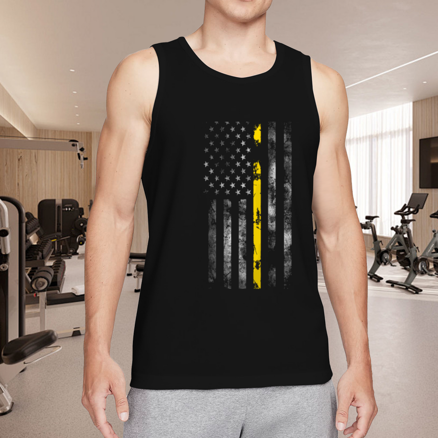 Thin Yellow Line Dispatcher Patriotic Tank Top
