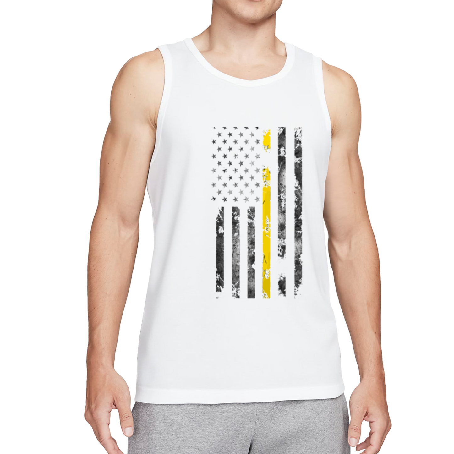 Thin Yellow Line Dispatcher Patriotic Tank Top
