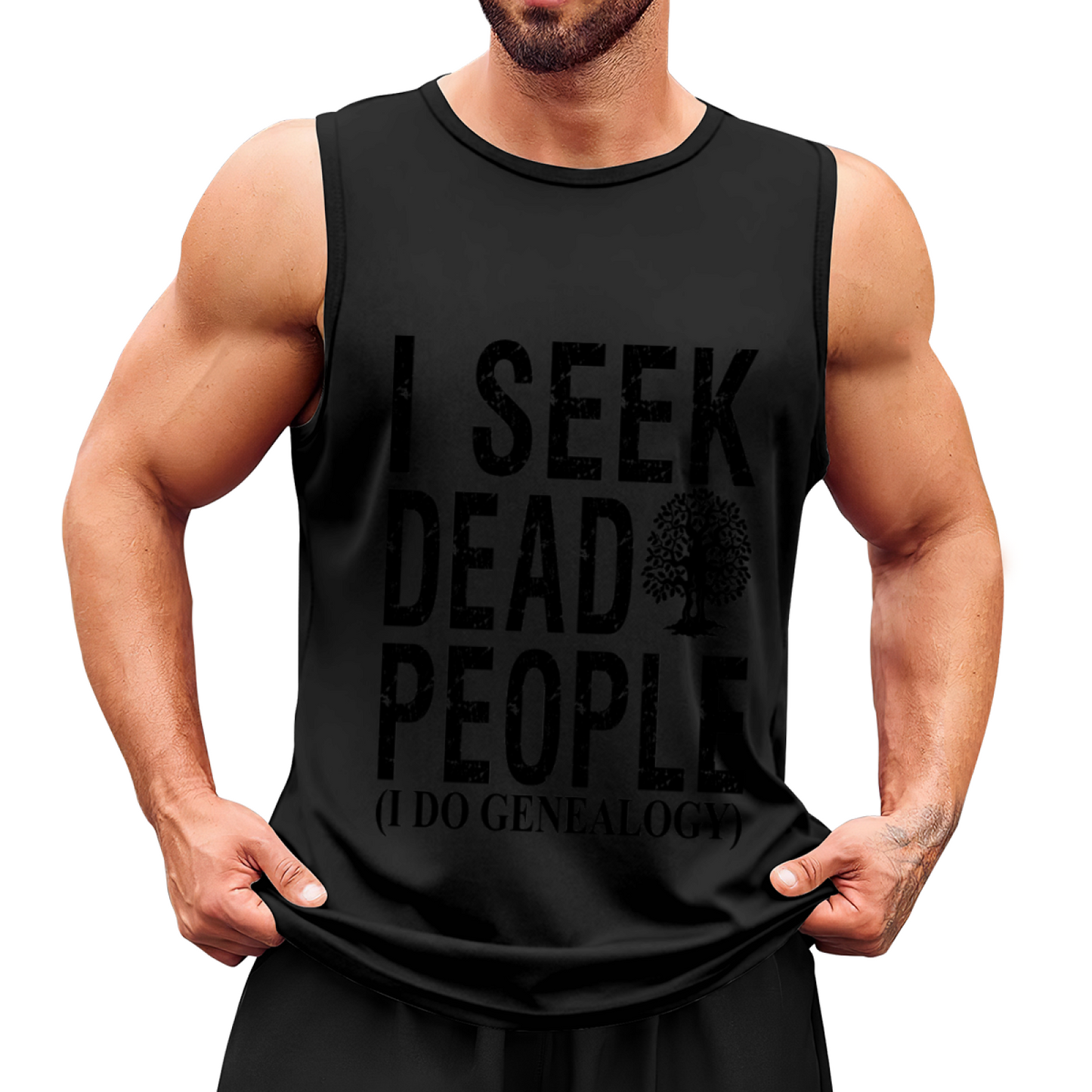 Genealogy Lover I Seek Dead People Vintage Tank Top