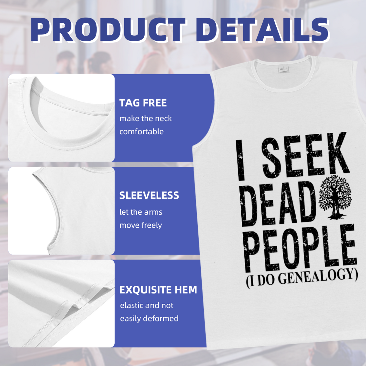 Genealogy Lover I Seek Dead People Vintage Tank Top