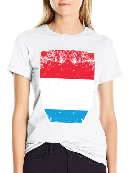 Luxembourg Flag Distressed Graphic T-Shirt