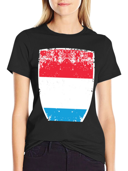 Luxembourg Flag Distressed Graphic T-Shirt