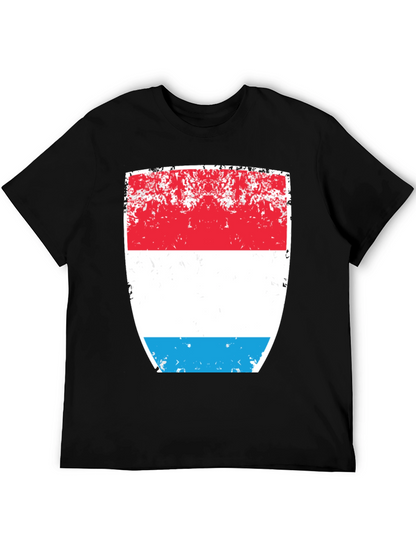 Luxembourg Flag Distressed Graphic T-Shirt
