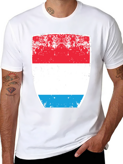 Luxembourg Flag Distressed Graphic T-Shirt