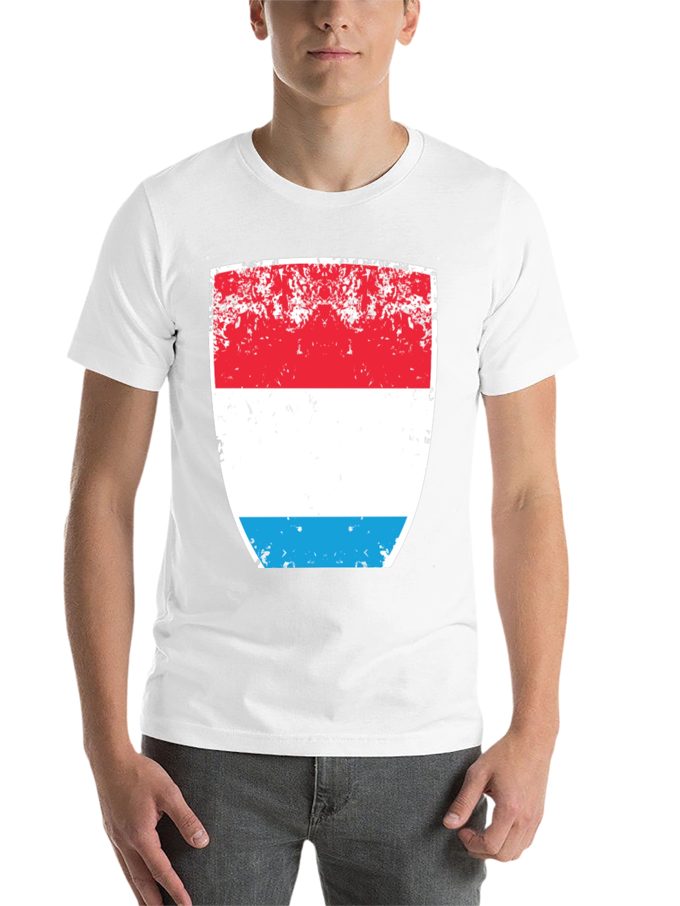 Luxembourg Flag Distressed Graphic T-Shirt
