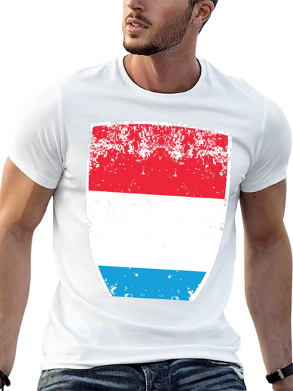 Luxembourg Flag Distressed Graphic T-Shirt