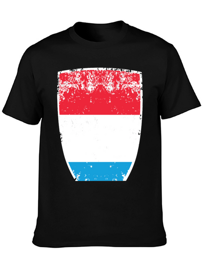 Luxembourg Flag Distressed Graphic T-Shirt