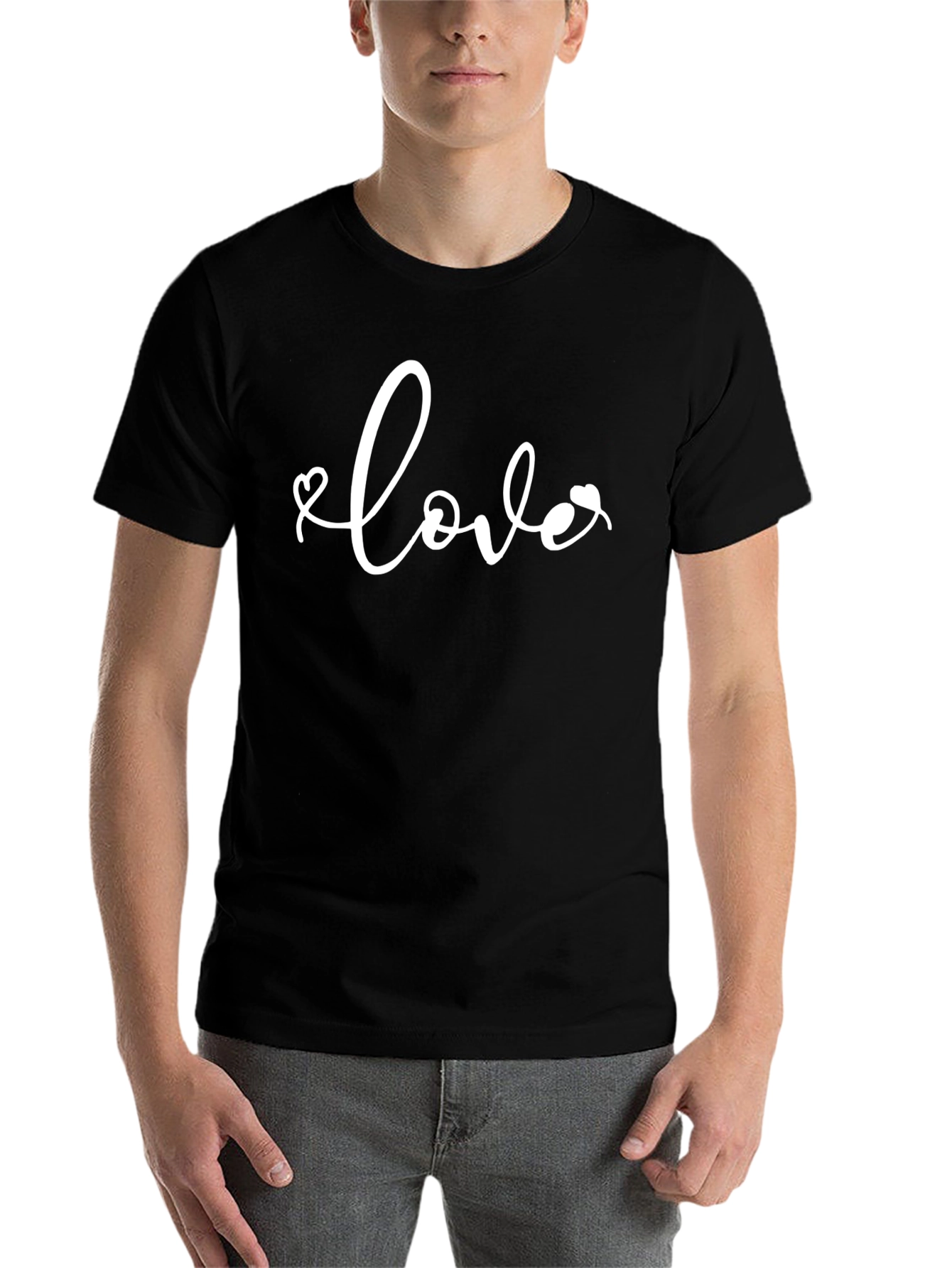 Love Graphic Tee - Stylish Black Cotton T-Shirt