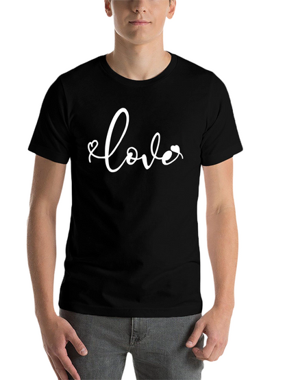 Love Graphic Tee - Stylish Black Cotton T-Shirt