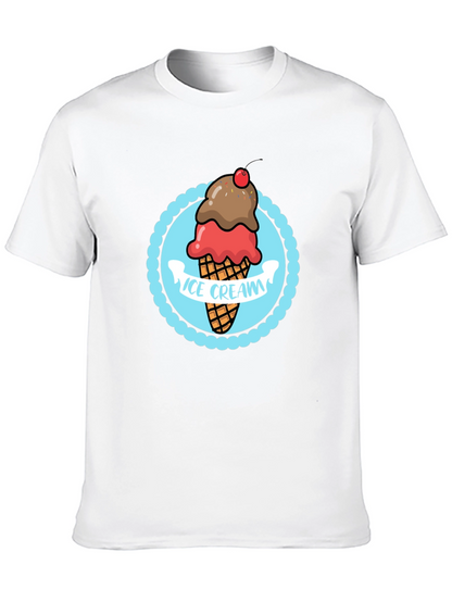 Ice Cream Graphic T-Shirt - Black Cotton Tee
