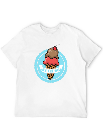 Ice Cream Graphic T-Shirt - Black Cotton Tee