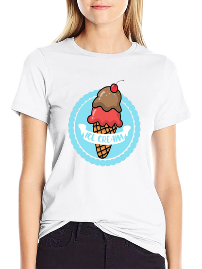 Ice Cream Graphic T-Shirt - Black Cotton Tee