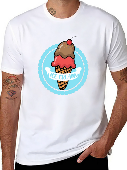 Ice Cream Graphic T-Shirt - Black Cotton Tee
