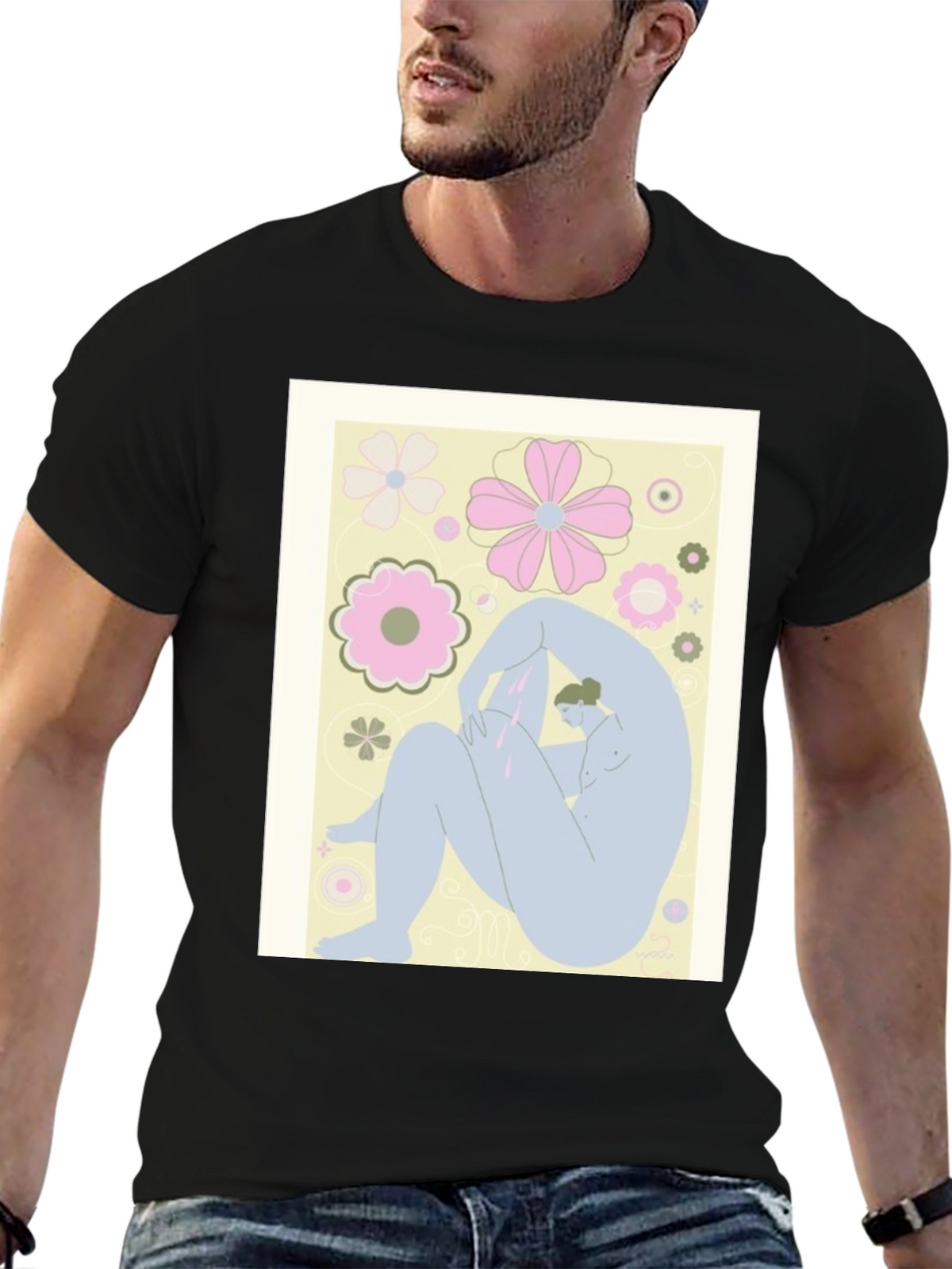 Abstract Art Tee - Black Graphic T-Shirt