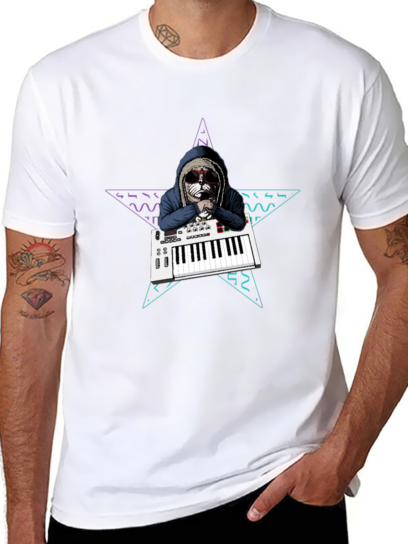 DJ Dog T-Shirt - Keyboardist Canine