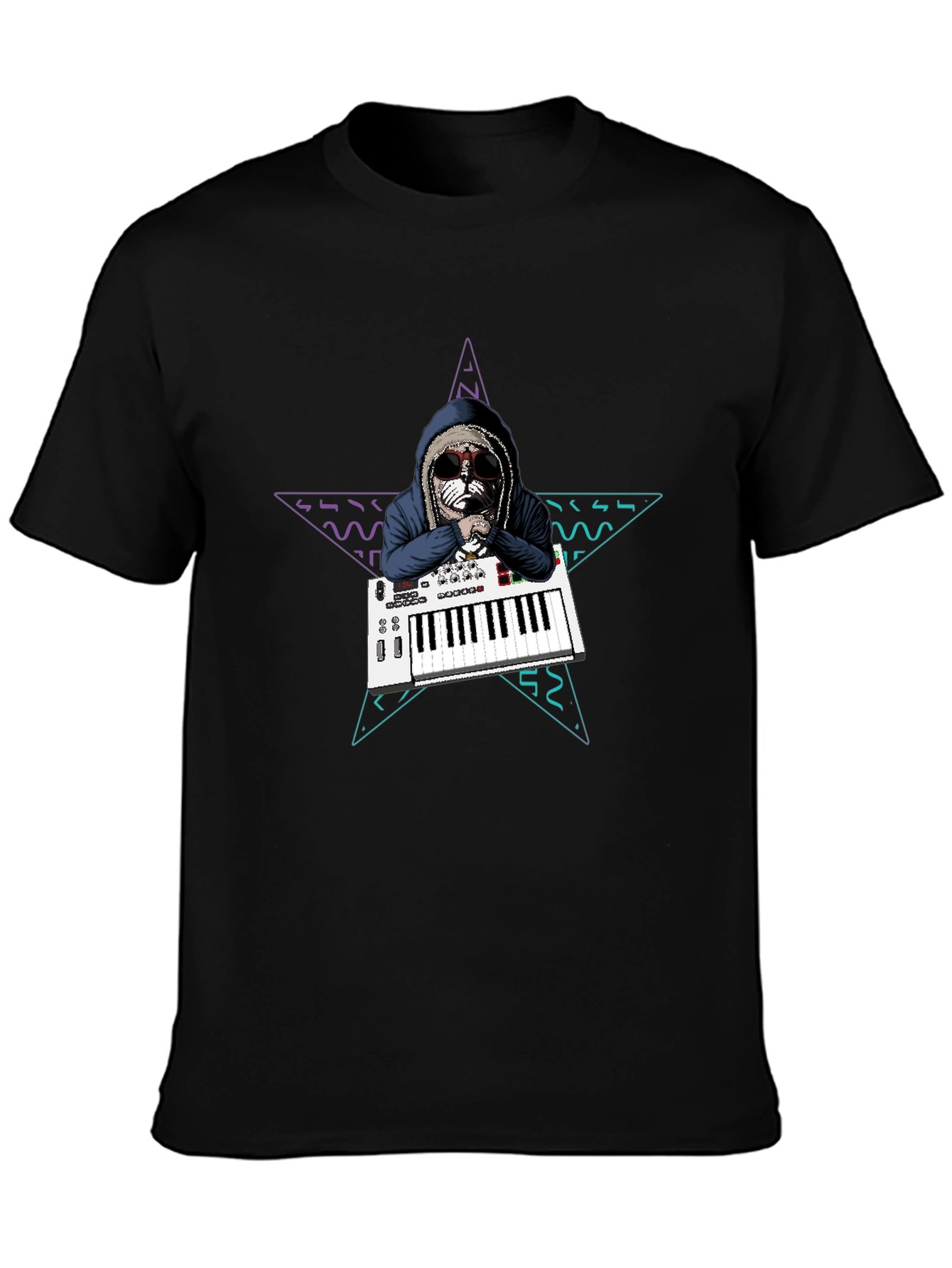 DJ Dog T-Shirt - Keyboardist Canine