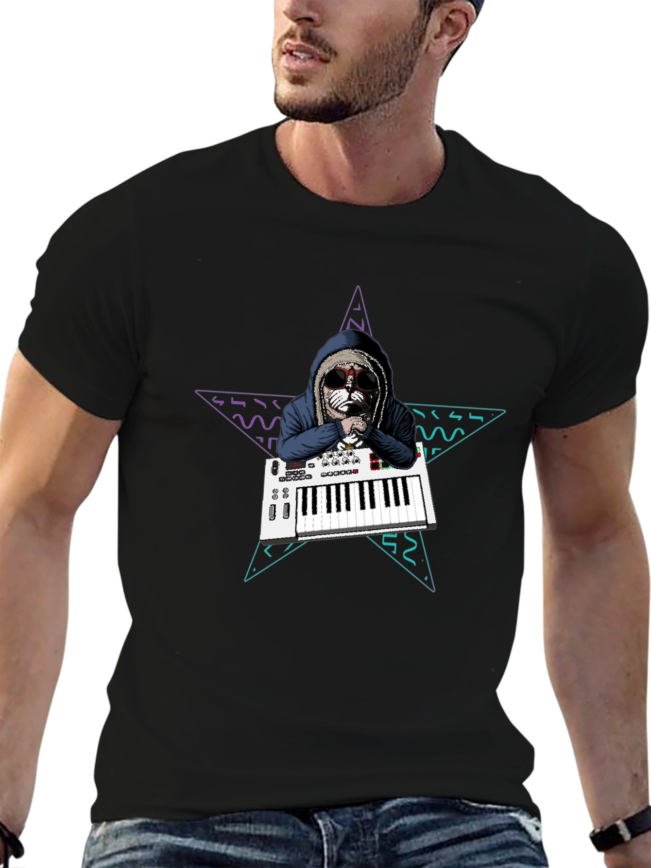 DJ Dog T-Shirt - Keyboardist Canine