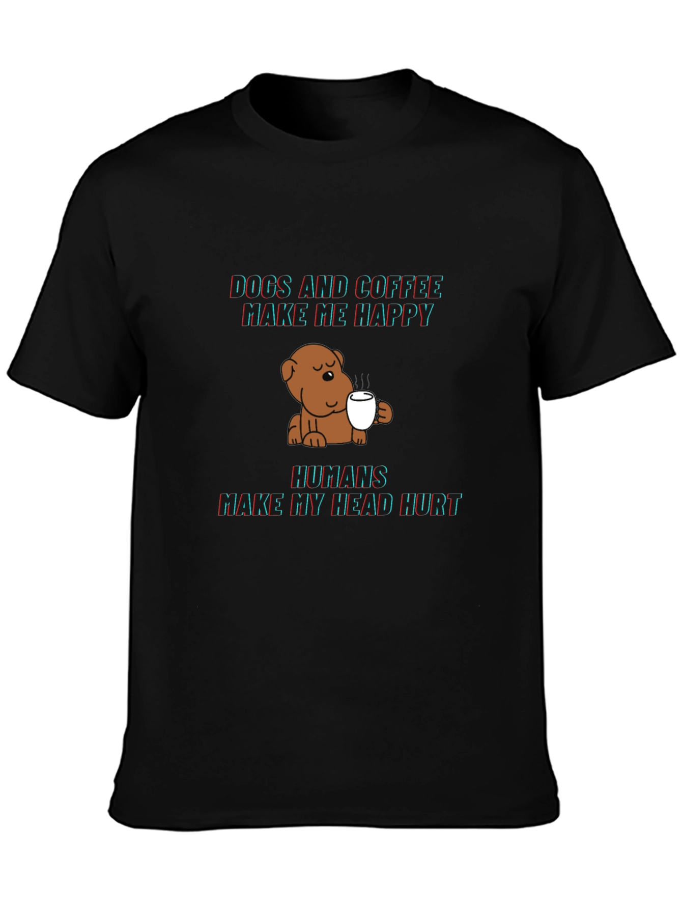 Dogs and Coffee Graphic Tee - Funny Novelty Shirt