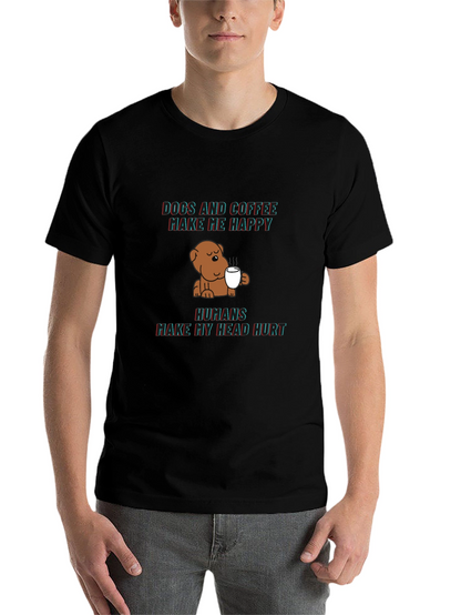 Dogs and Coffee Graphic Tee - Funny Novelty Shirt