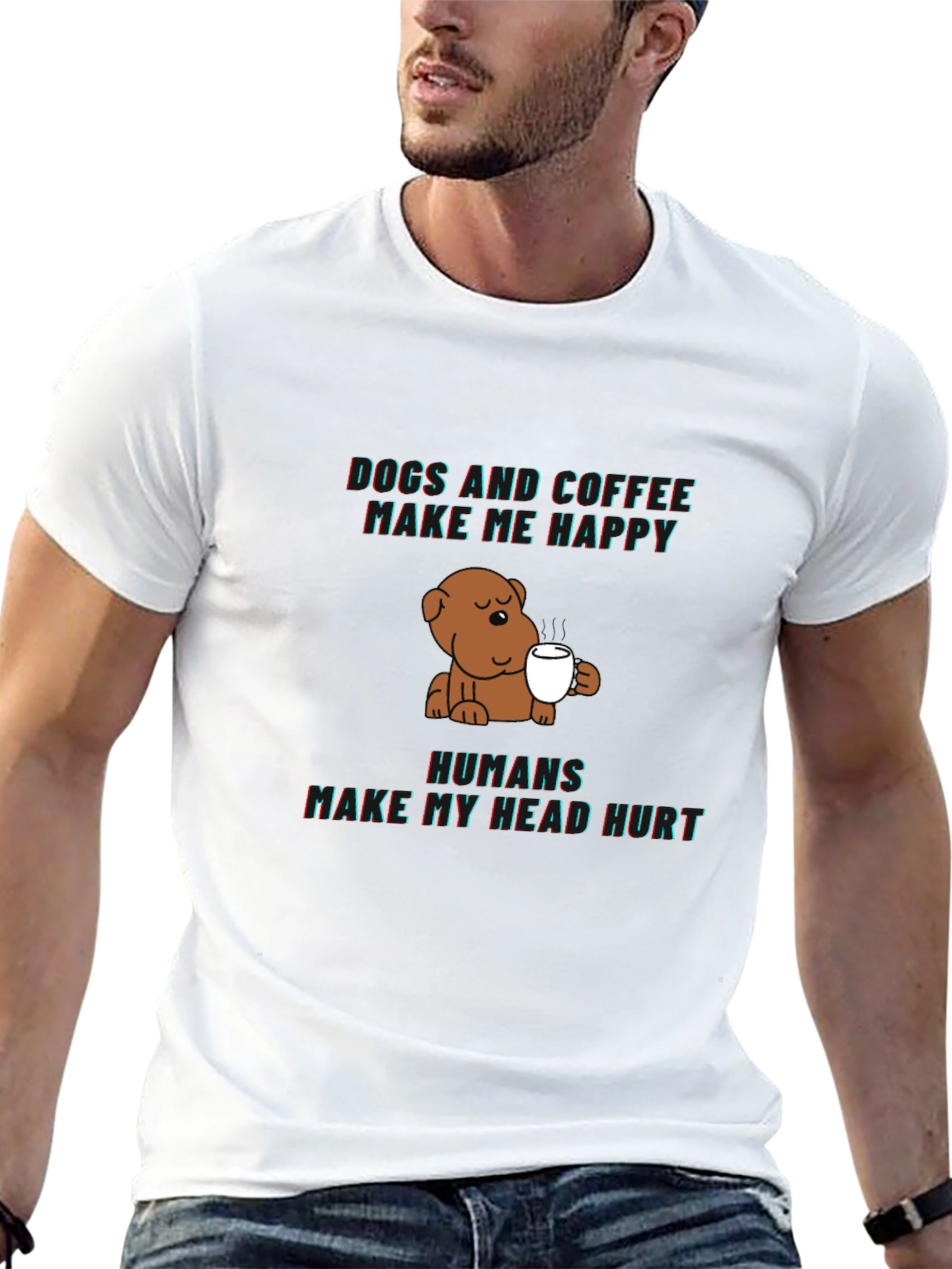 Dogs and Coffee Graphic Tee - Funny Novelty Shirt