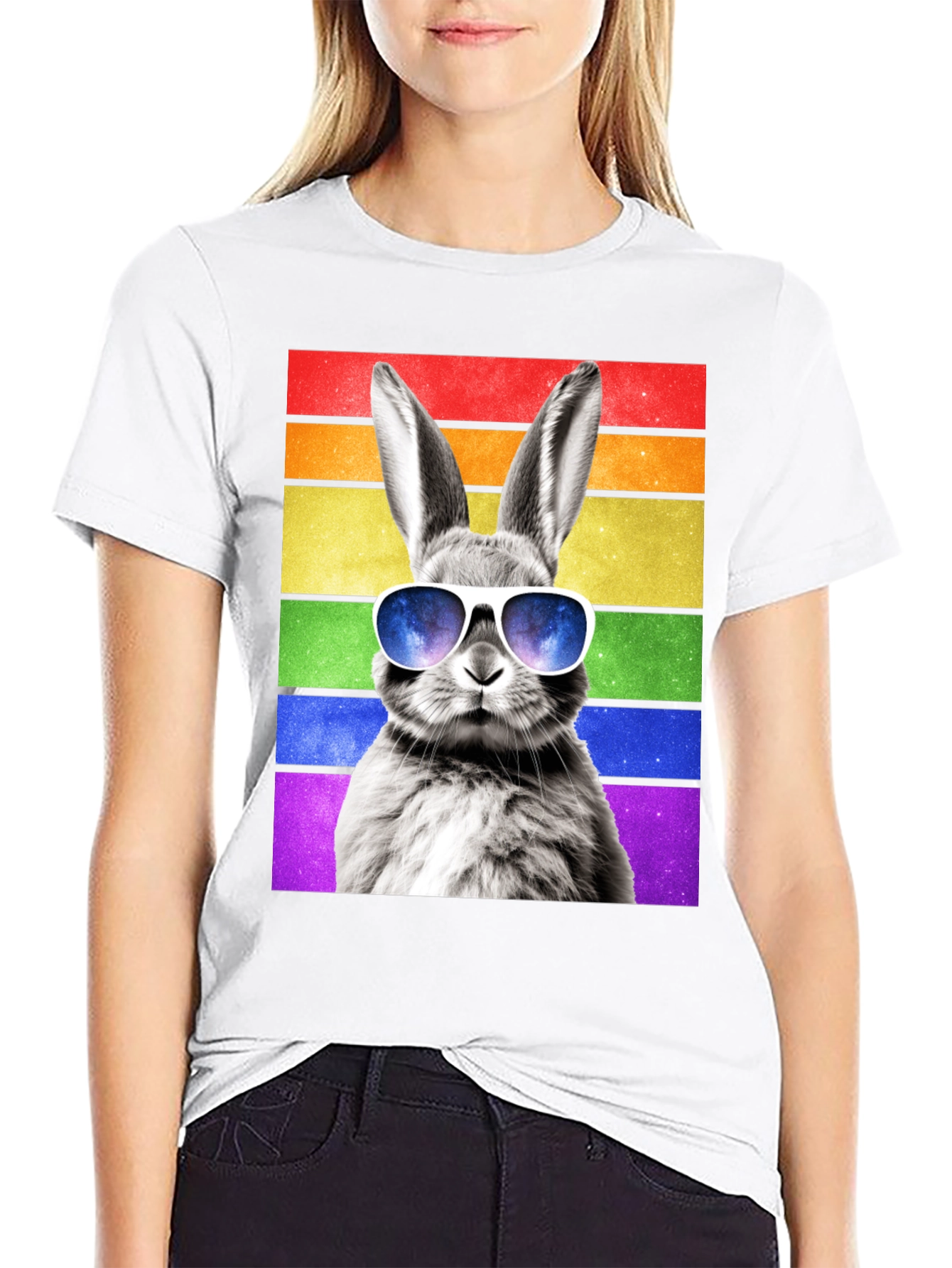 Rainbow Bunny Graphic Tee