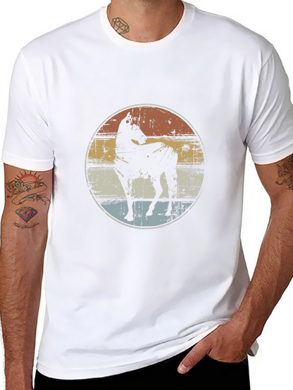 Retro Horse Graphic Tee - Black Cotton T-Shirt