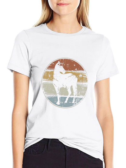 Retro Horse Graphic Tee - Black Cotton T-Shirt