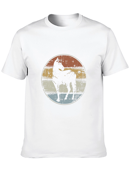 Retro Horse Graphic Tee - Black Cotton T-Shirt